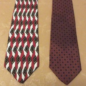 Lot of two red silk ties Brooks Brothers & Grethel